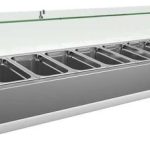 Vitrina 9 cubetas GN1/3 con Cúpula de Vídrio de 2000 x395 x440h mm PEKIN VRX2000380FG