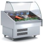 Vitrina Expositora Refrigerada Pescado / Marisco evaporador estático más placa fría dim.1285x915x1185h mm Línea Córdoba EEC-130-CC-EF