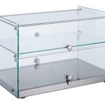 Vitrina Neutra Expositora 2 pisos base inoxidable 555x361x368h mm Línea Pekín XCZ-50L